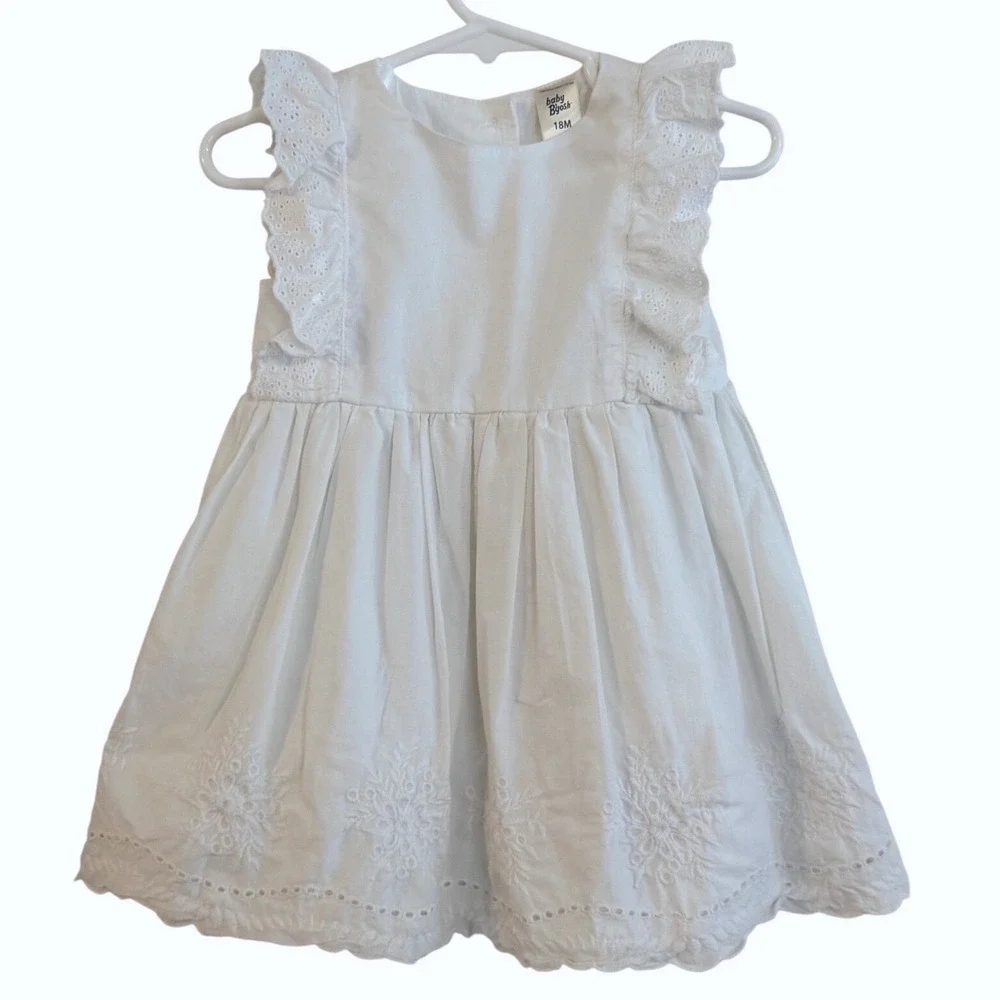 Baby B'gosh White Eyelet Embroidered Dress‎ 18M 100% Cotton Baptism